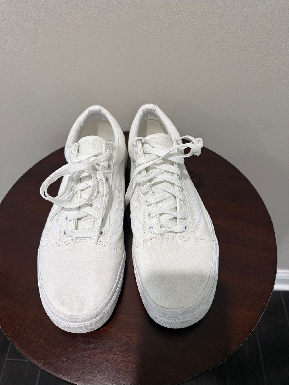 Vans Men's All-White Low-Top Canvas Sneakers
